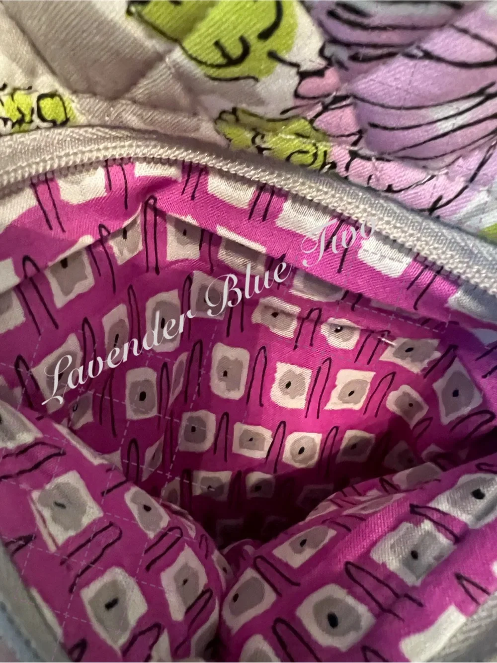 VERA BRADLEY Watercolor 2011 Zipper Hipster Crossbody Purple Green Floral Y2K